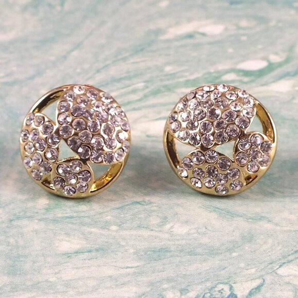 Small Crystal Round Earrings - Picture 9 of 9